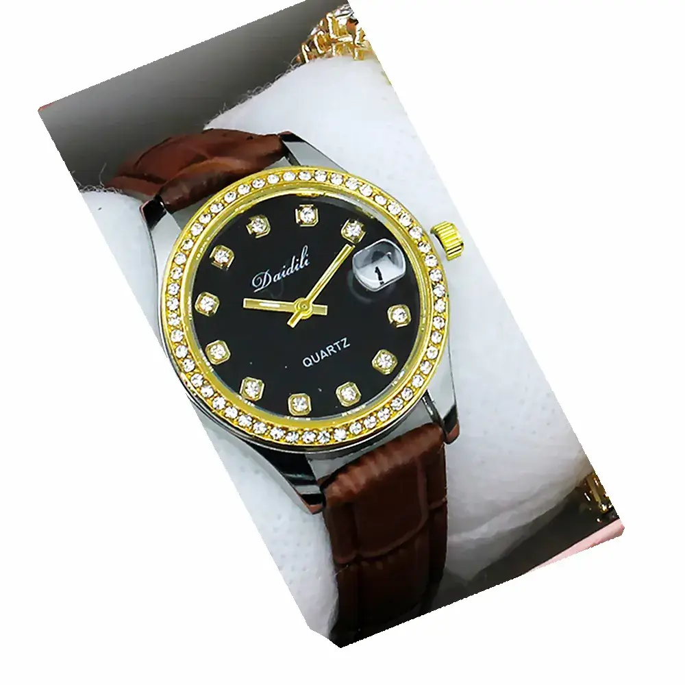Women's 12 Diamond Watch with Gold Bracelet Set - Image 14