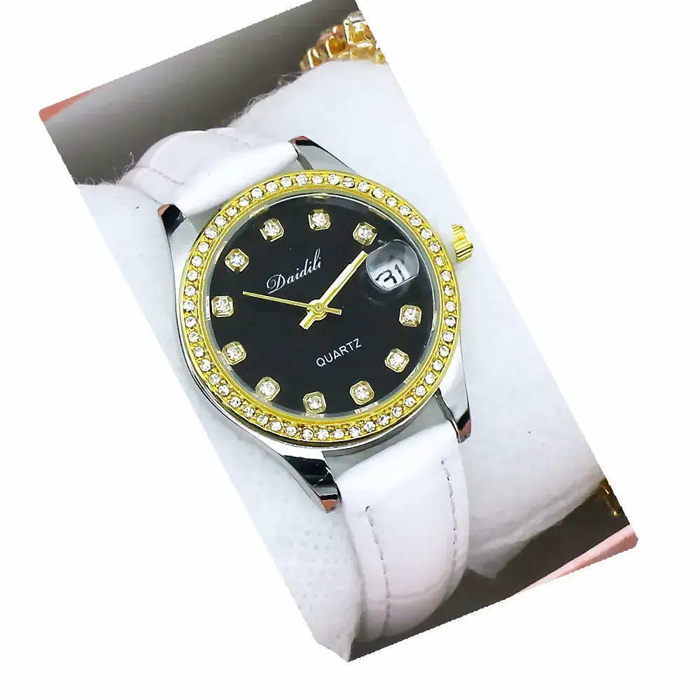 Women's 12 Diamond Watch with Gold Bracelet Set - Image 17
