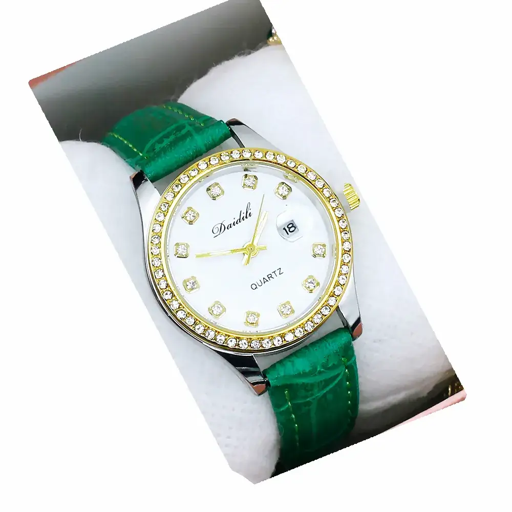 Women's 12 Diamond Watch with Gold Bracelet Set - Image 21