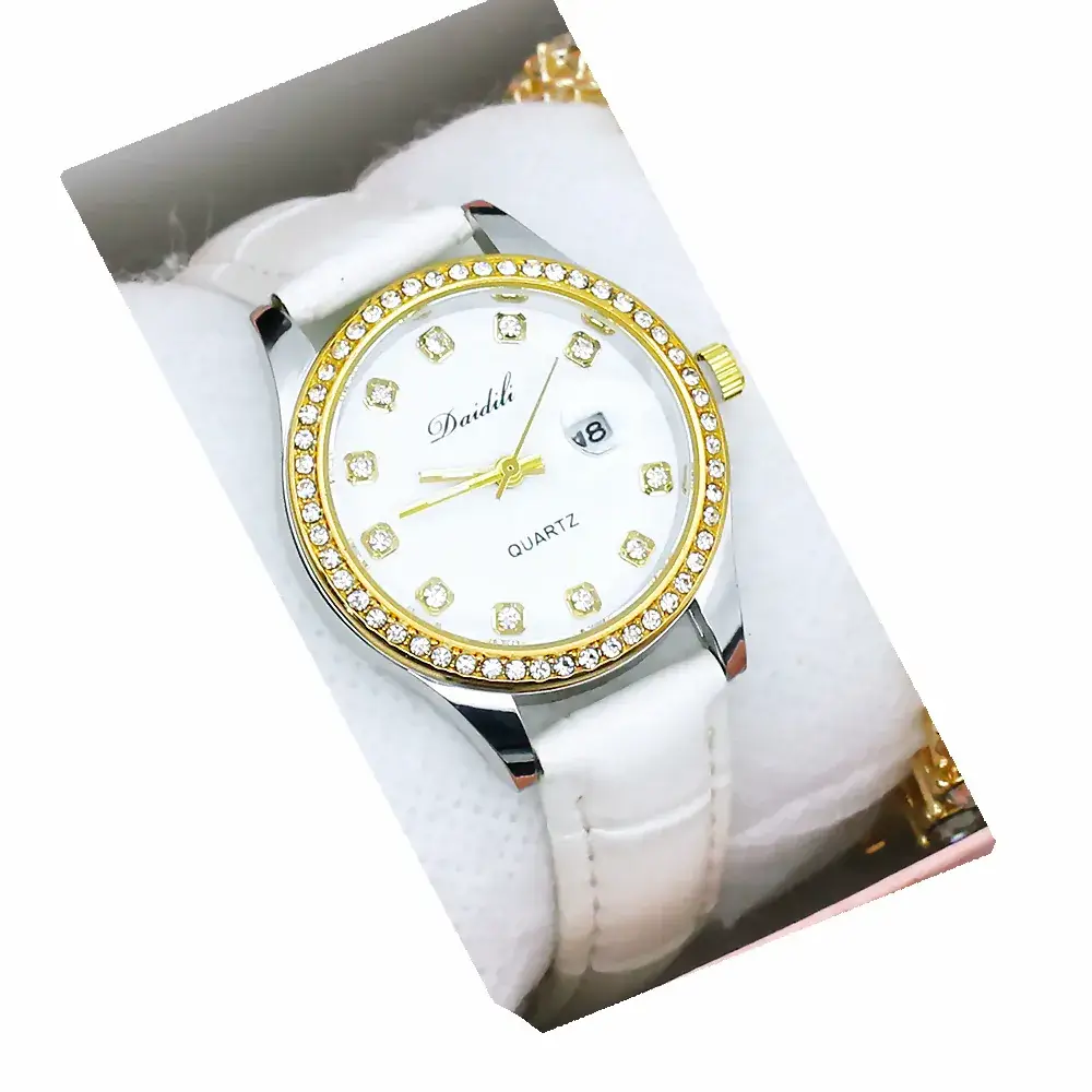 Women's 12 Diamond Watch with Gold Bracelet Set - Image 23