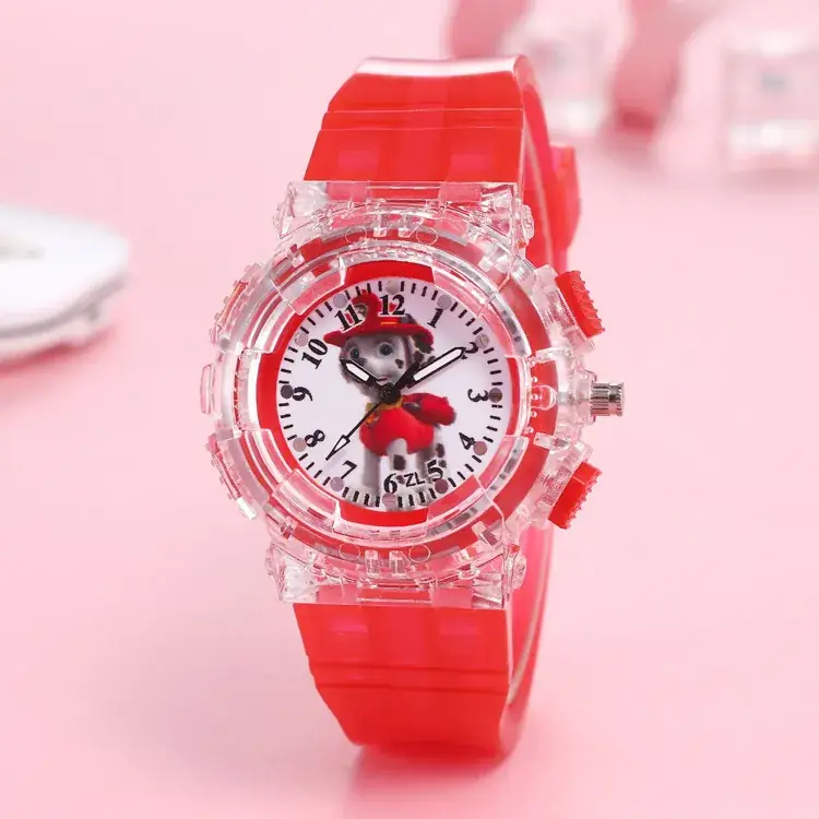 Cartoon Wangwang Kids Digital Quartz Watch Pink