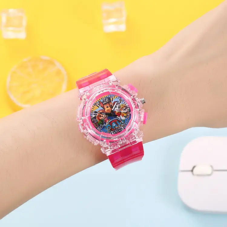 Cartoon Wangwang Kids Digital Quartz Watch Pink — feature 10