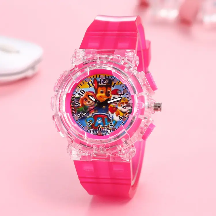 Cartoon Wangwang Kids Digital Quartz Watch Pink — feature 9
