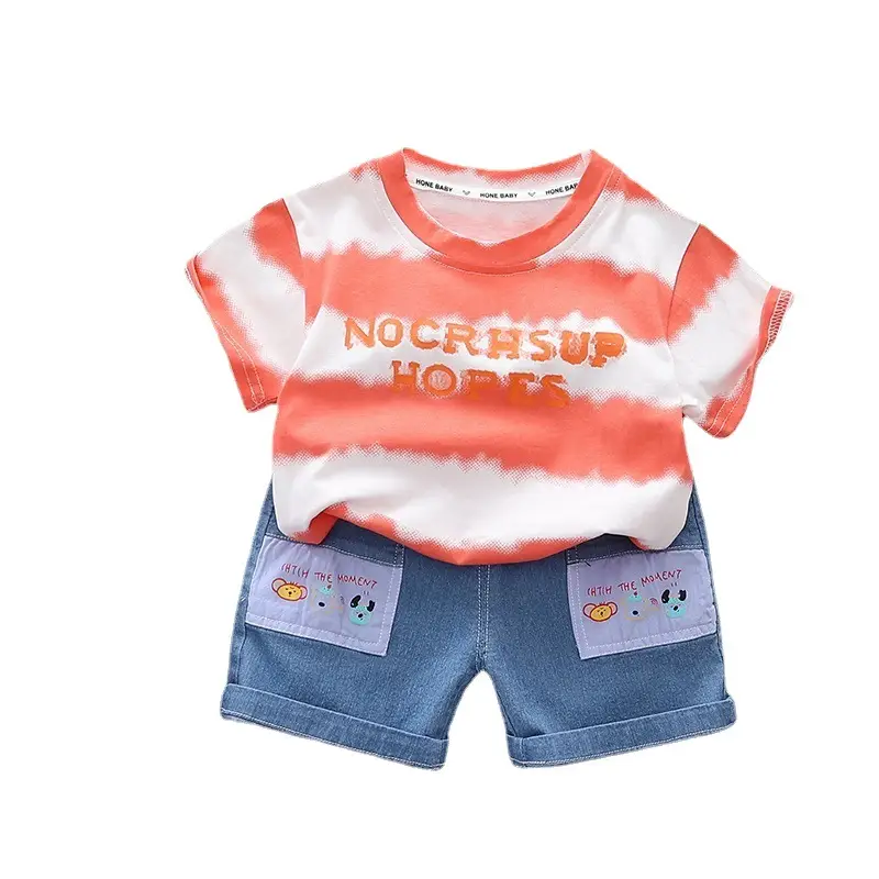 Kids T-shirt Shorts Set with Printed Design - Image 7