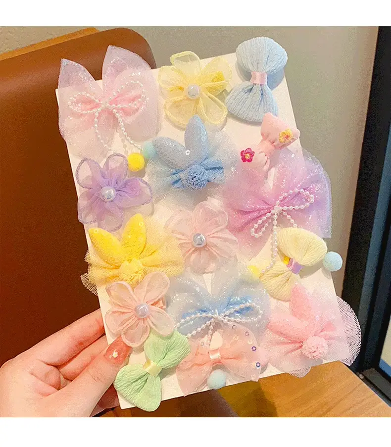 Princess Bow Hair Clip for Girls Pink Baby Flower Accessory — feature 10