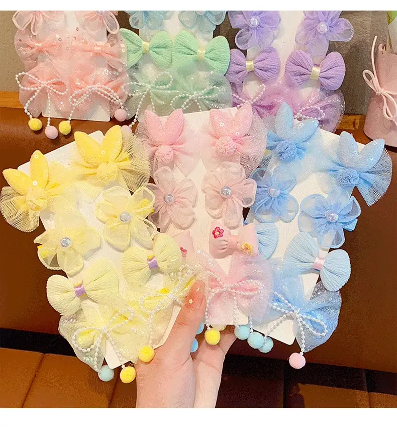 Princess Bow Hair Clip for Girls Pink Baby Flower Accessory — feature 11