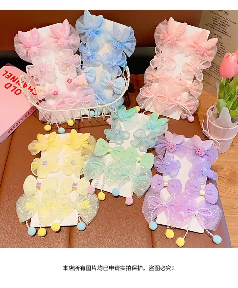 Princess Bow Hair Clip for Girls Pink Baby Flower Accessory — feature 12