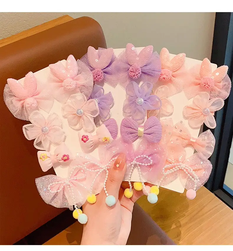 Princess Bow Hair Clip for Girls Pink Baby Flower Accessory — feature 4