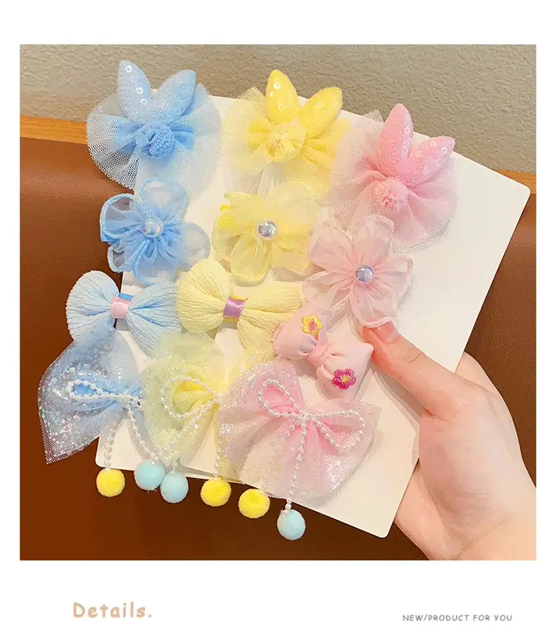 Princess Bow Hair Clip for Girls Pink Baby Flower Accessory — feature 5