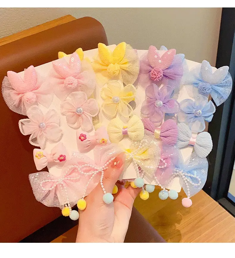 Princess Bow Hair Clip for Girls Pink Baby Flower Accessory — feature 6