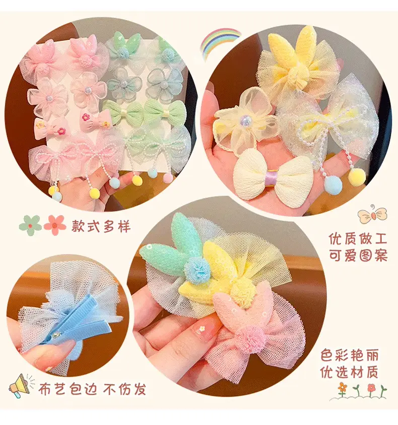 Princess Bow Hair Clip for Girls Pink Baby Flower Accessory — feature 8