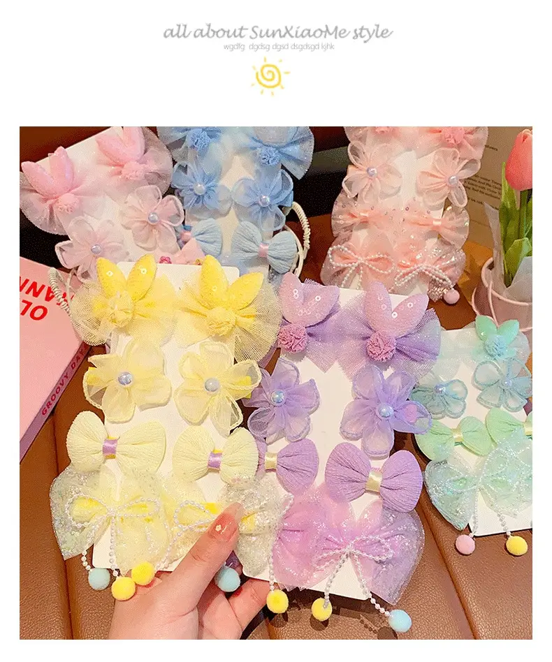 Princess Bow Hair Clip for Girls Pink Baby Flower Accessory — feature 9