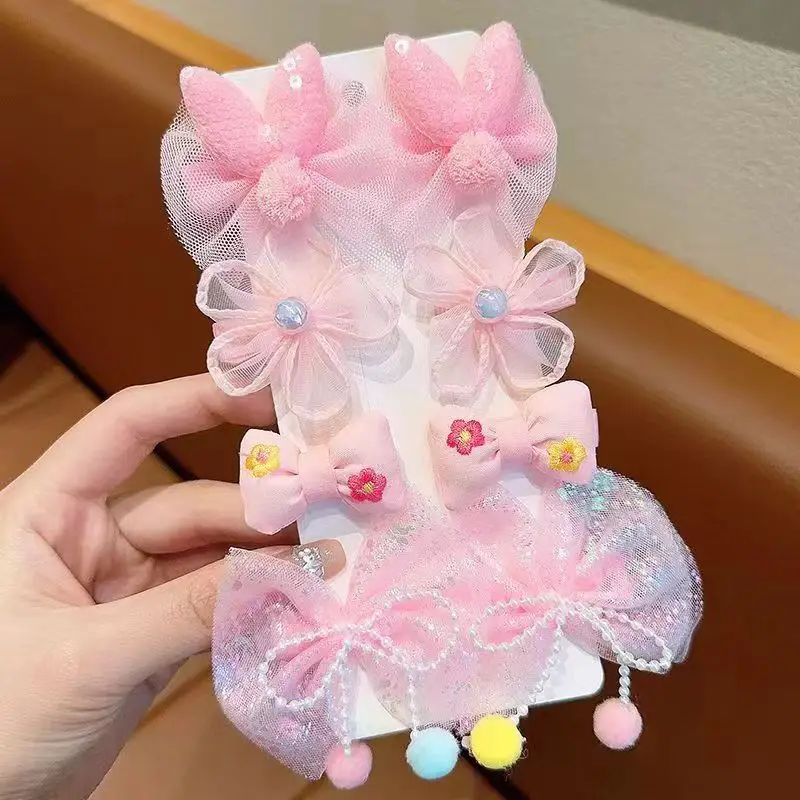 Princess Bow Hair Clip for Girls Pink Baby Flower Accessory - Image 2