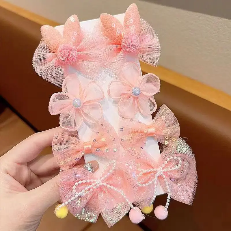 Princess Bow Hair Clip for Girls Pink Baby Flower Accessory - Image 4
