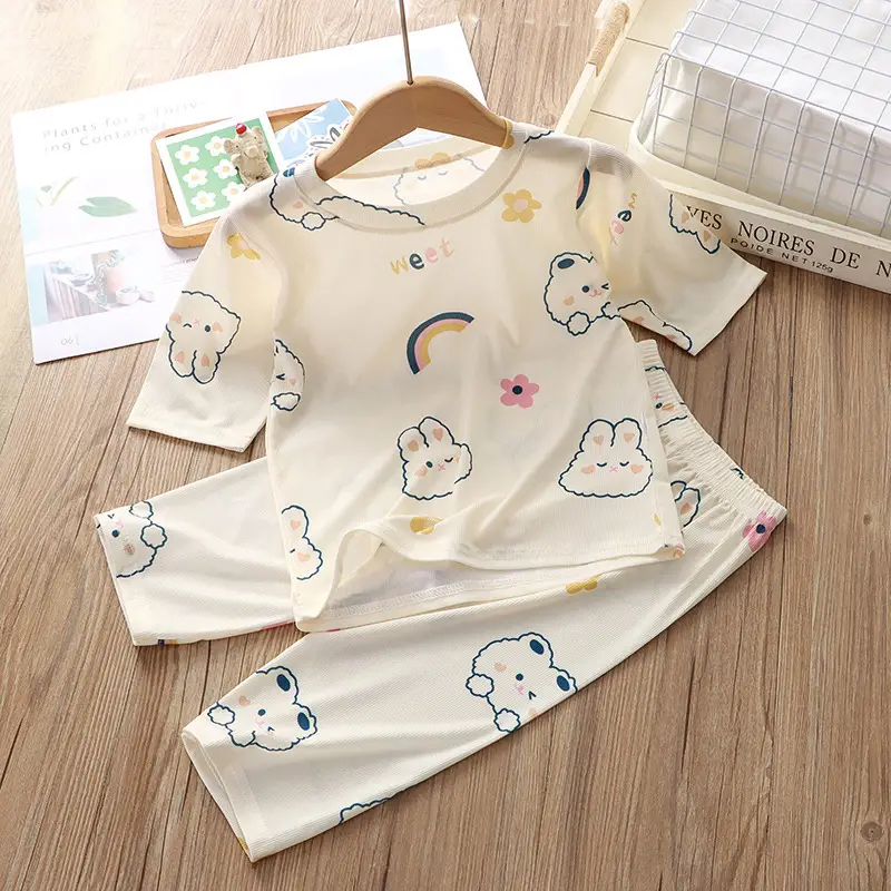 New children's pajamas summer suit cartoon printing boys thin short sleeve girls home clothes children's clothing wholesale — feature 13