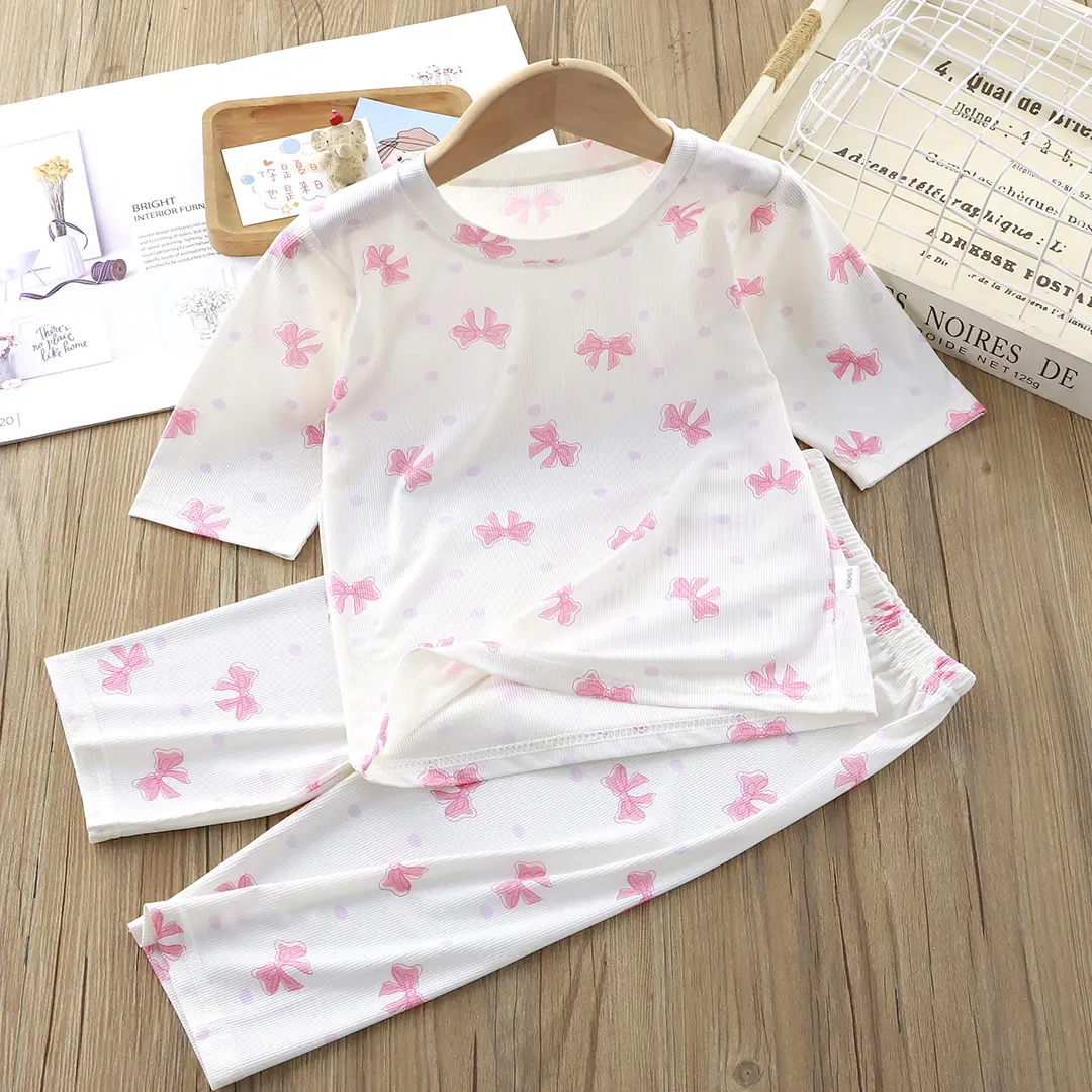 New children's pajamas summer suit cartoon printing boys thin short sleeve girls home clothes children's clothing wholesale — feature 16