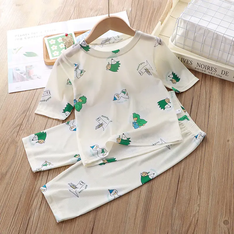 New children's pajamas summer suit cartoon printing boys thin short sleeve girls home clothes children's clothing wholesale — feature 18