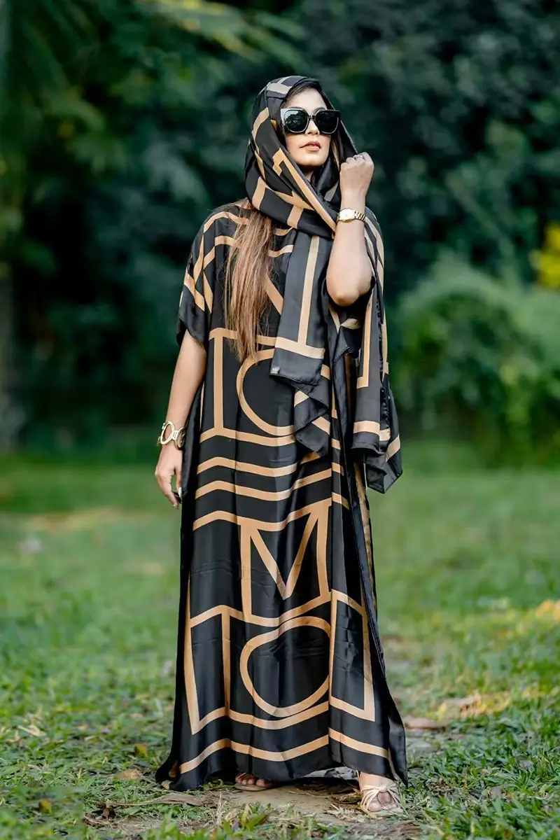 Abaya Summer Long Dress African Robe Large Size - Image 3