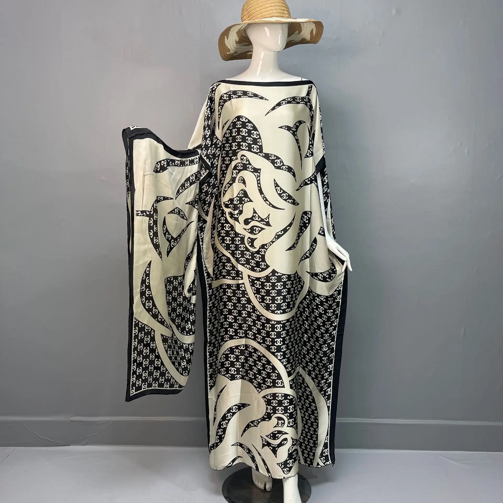Abaya Summer Long Dress African Robe Large Size - Image 43