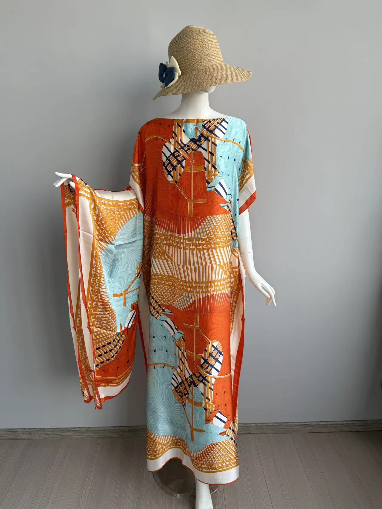 Abaya Summer Long Dress African Robe Large Size - Image 46
