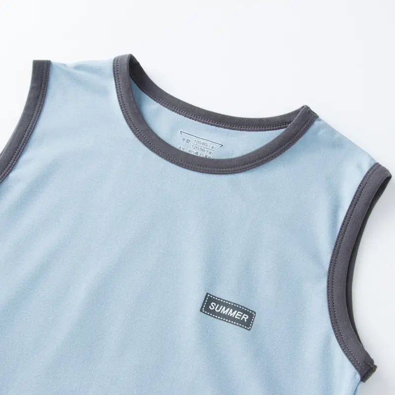 Children's Sleeveless Vest Light Blue Summer Wear