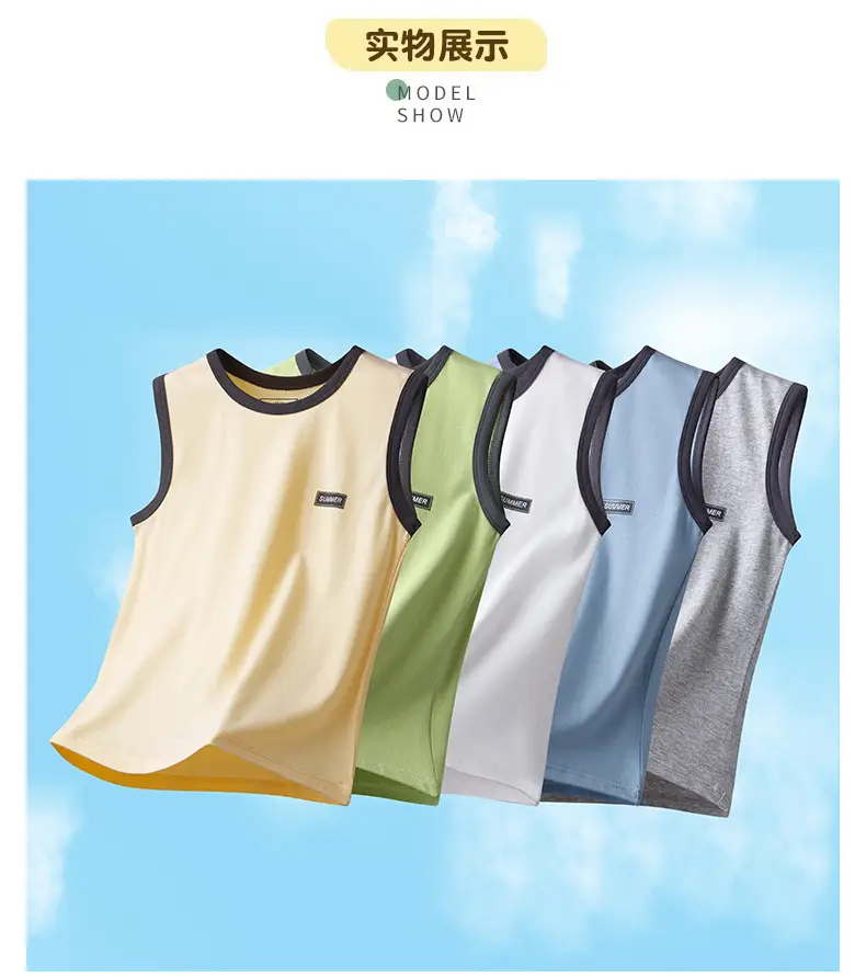 Children's Sleeveless Vest Light Blue Summer Wear — feature 14