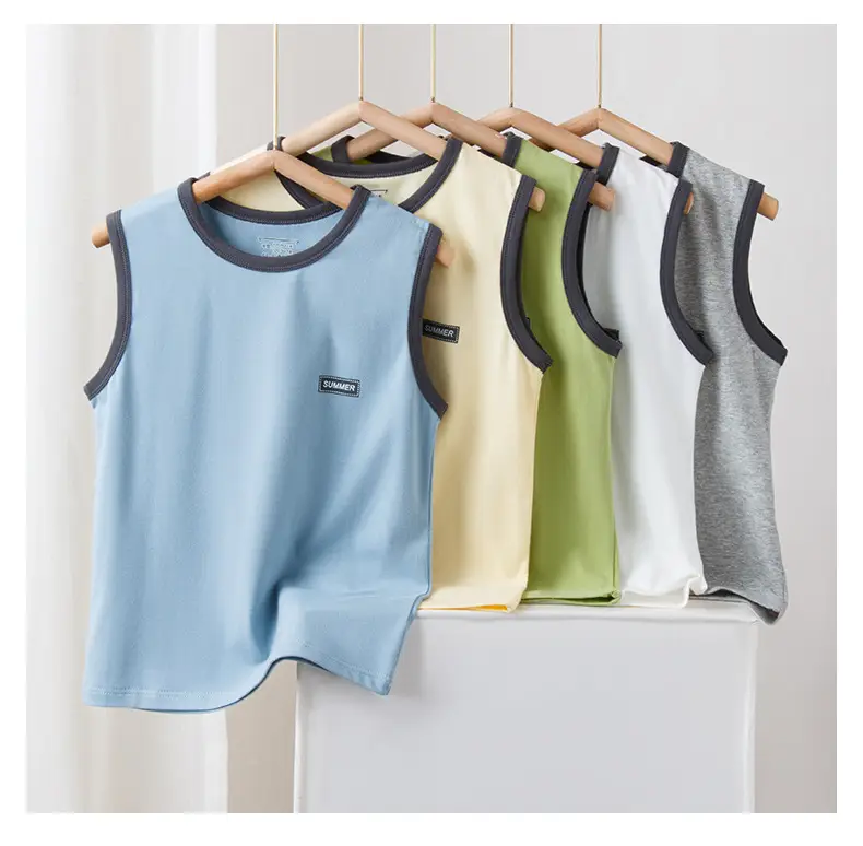 Children's Sleeveless Vest Light Blue Summer Wear — feature 15