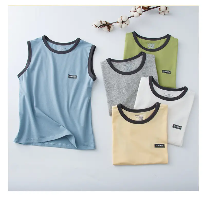 Children's Sleeveless Vest Light Blue Summer Wear — feature 16