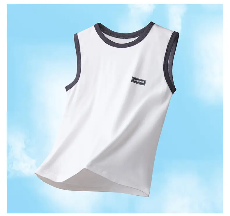 Children's Sleeveless Vest Light Blue Summer Wear — feature 18