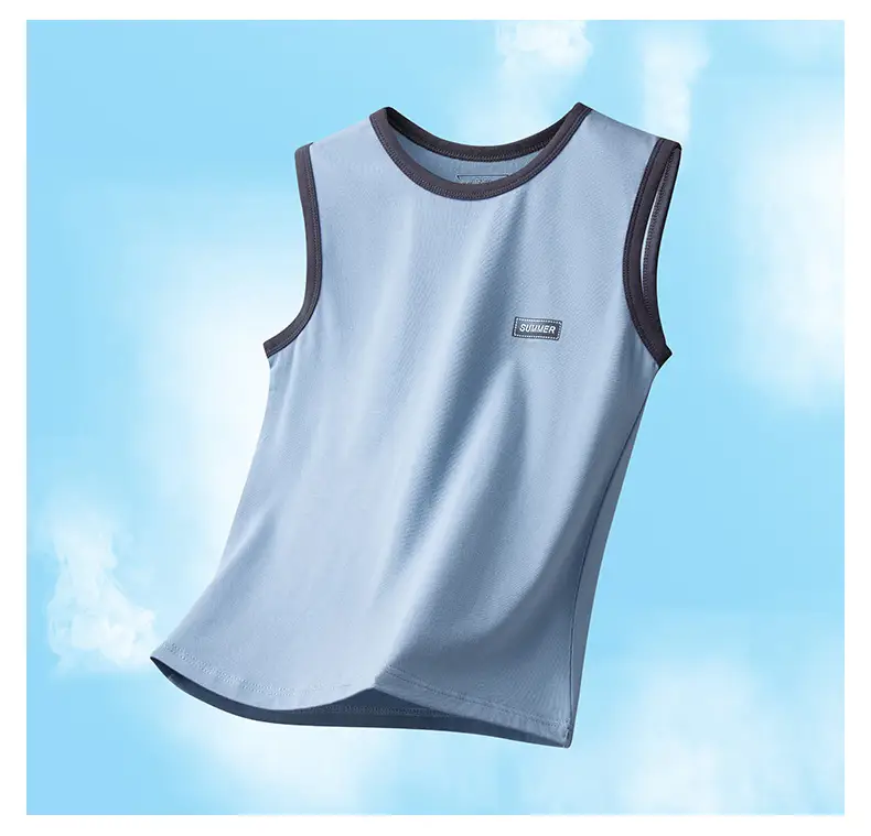 Children's Sleeveless Vest Light Blue Summer Wear — feature 19