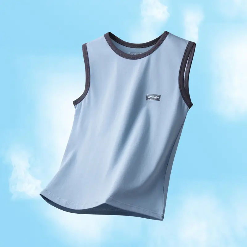 Children's Sleeveless Vest Light Blue Summer Wear