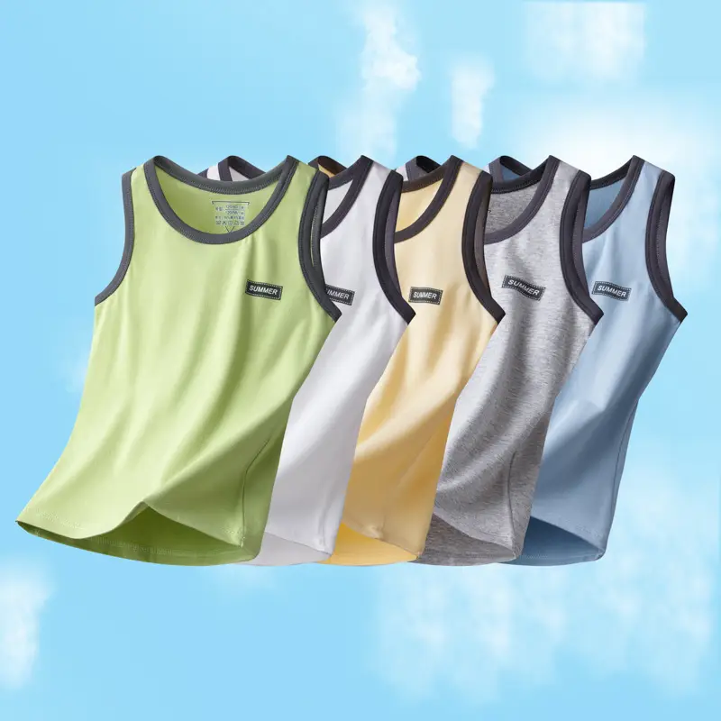 Children's Sleeveless Vest Lycra Cotton Medium Large - Image 8