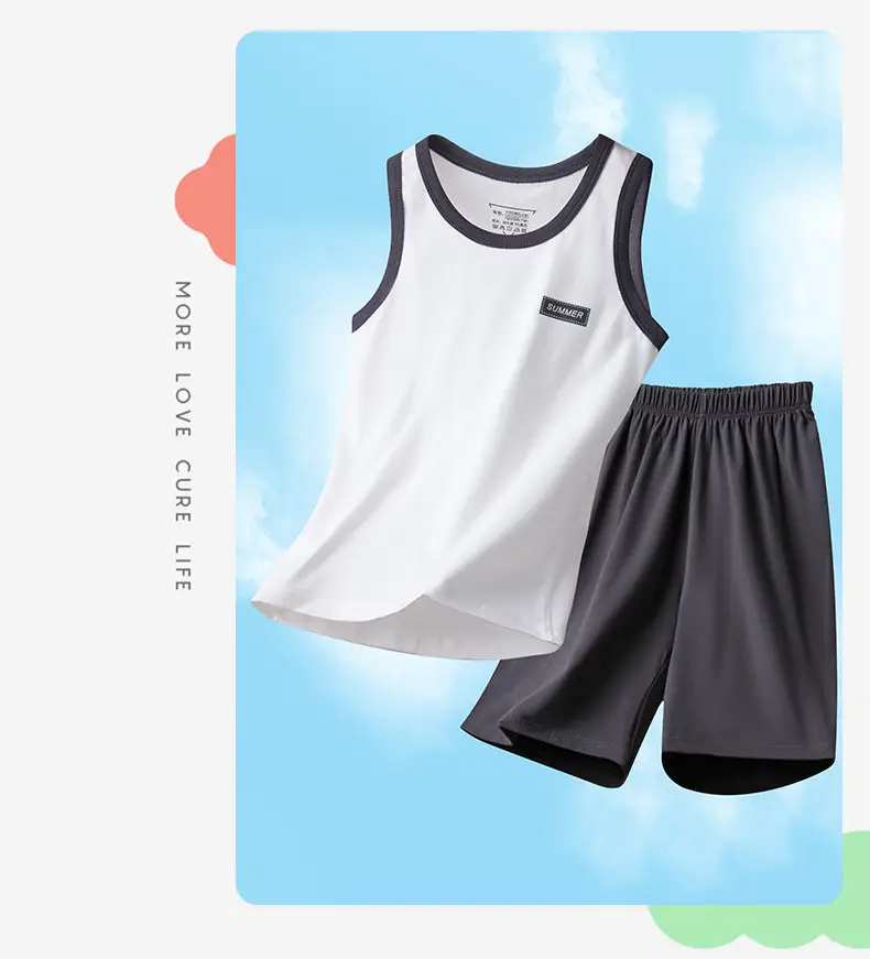 Children's Sleeveless Vest Lycra Cotton Medium Large — feature 15