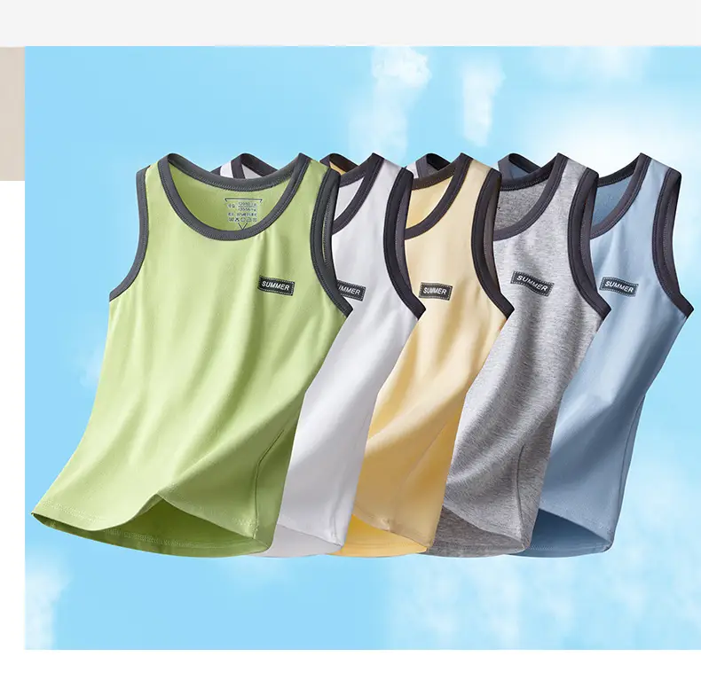 Children's Sleeveless Vest Lycra Cotton Medium Large — feature 16