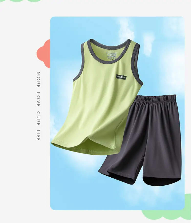 Children's Sleeveless Vest Lycra Cotton Medium Large — feature 19