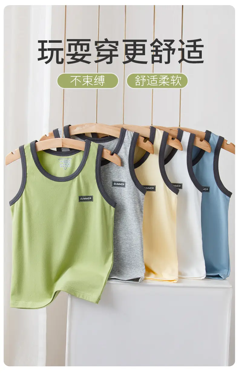 Children's Sleeveless Vest Lycra Cotton Medium Large — feature 6