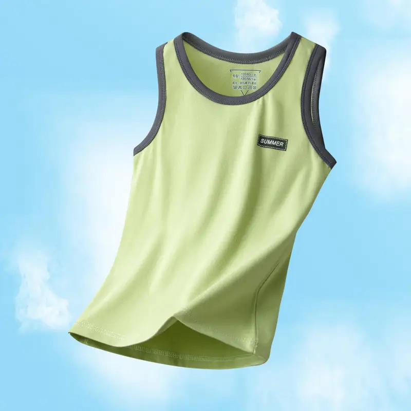 Children's Sleeveless Vest Lycra Cotton Medium Large - Image 2
