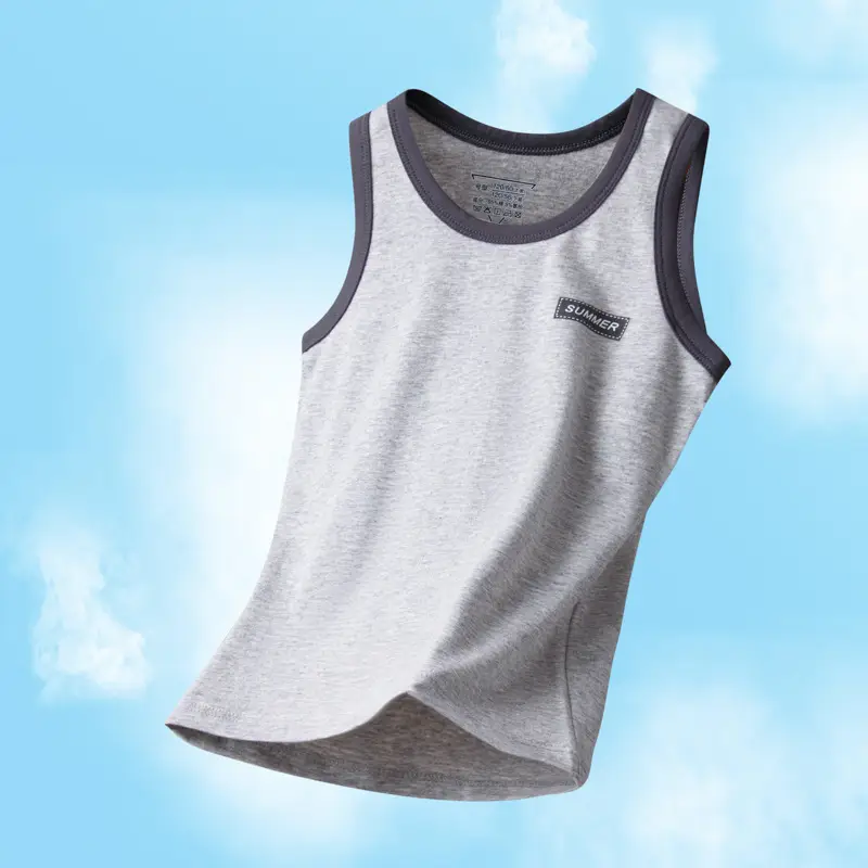 Children's Sleeveless Vest Lycra Cotton Medium Large - Image 3