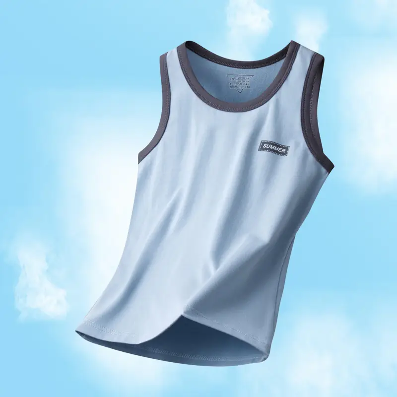 Children's Sleeveless Vest Lycra Cotton Medium Large - Image 4