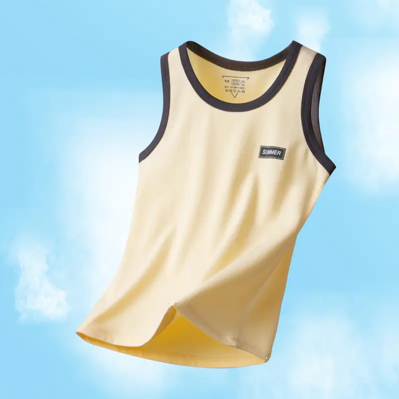 Children's Sleeveless Vest Lycra Cotton Medium Large - Image 5