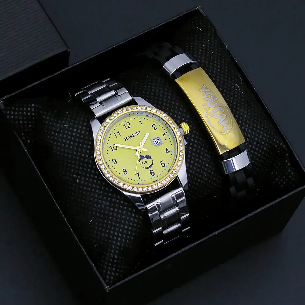 Women's Quartz Watch with Gold Dial Steel Strap - Image 4