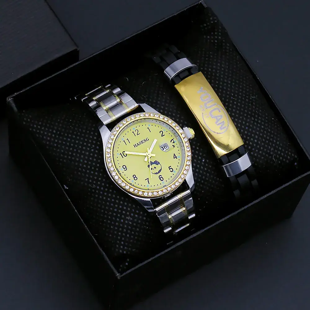 Women's Quartz Watch with Gold Dial Steel Strap - Image 5