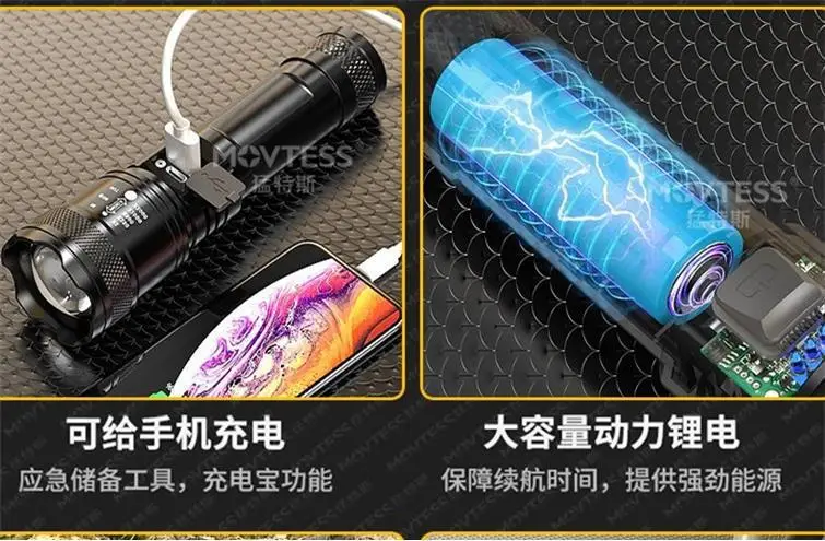 USB Rechargeable 4900N+ & 200N+ Flashlight Outdoor Emergency — feature 4