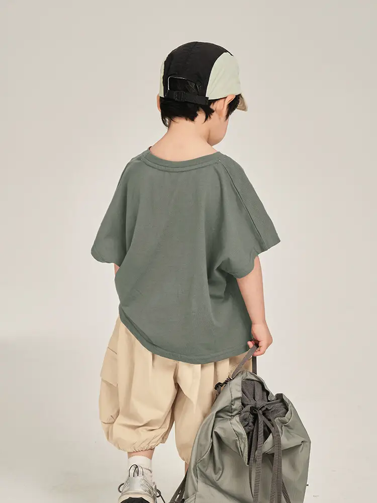 Boys T-Shirt White Brown Korean Style Summer Wear - Image 6