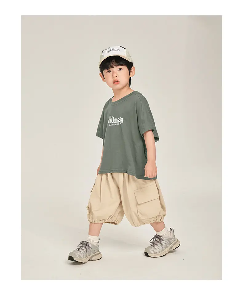 Boys T-Shirt White Brown Korean Style Summer Wear — feature 17