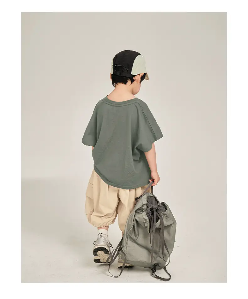 Boys T-Shirt White Brown Korean Style Summer Wear — feature 18