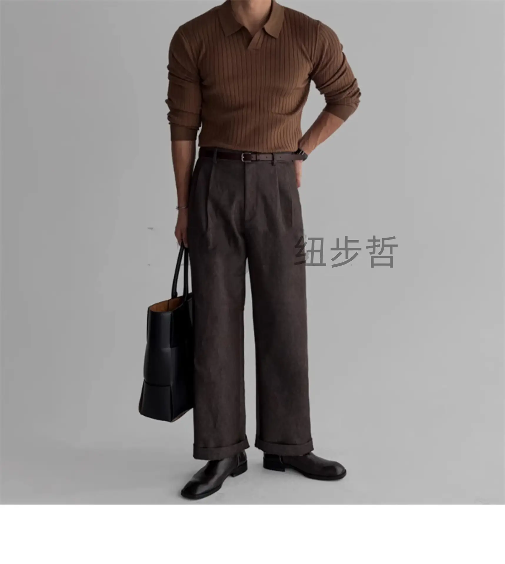 Men's White Knit Slim Fit Pullover Spring Autumn — feature 11