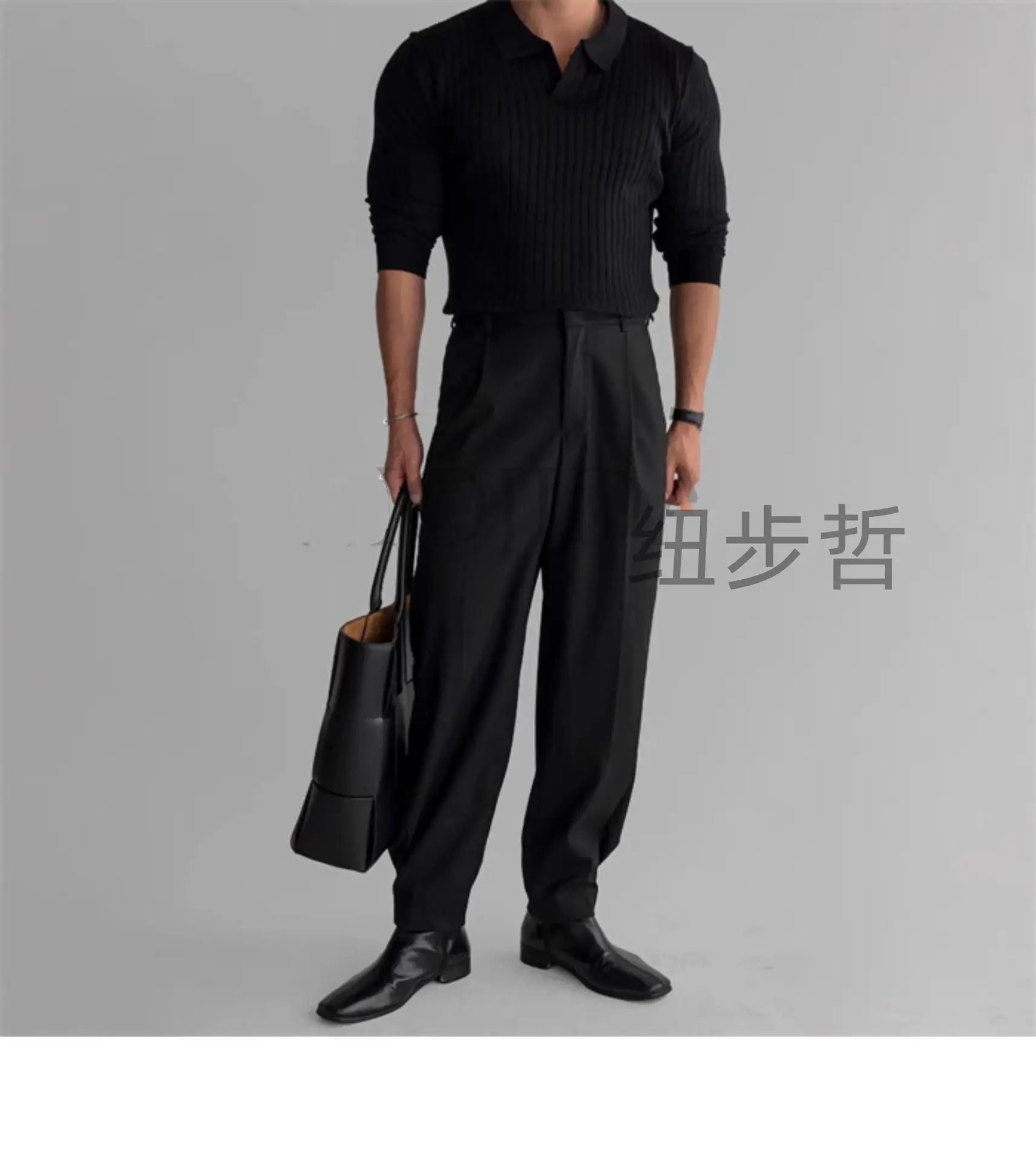 Men's White Knit Slim Fit Pullover Spring Autumn — feature 8