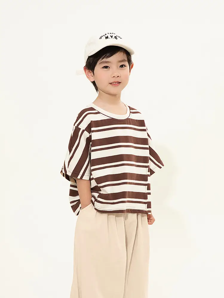 Kids Striped T-Shirt Short Sleeve Boys Summer Wear