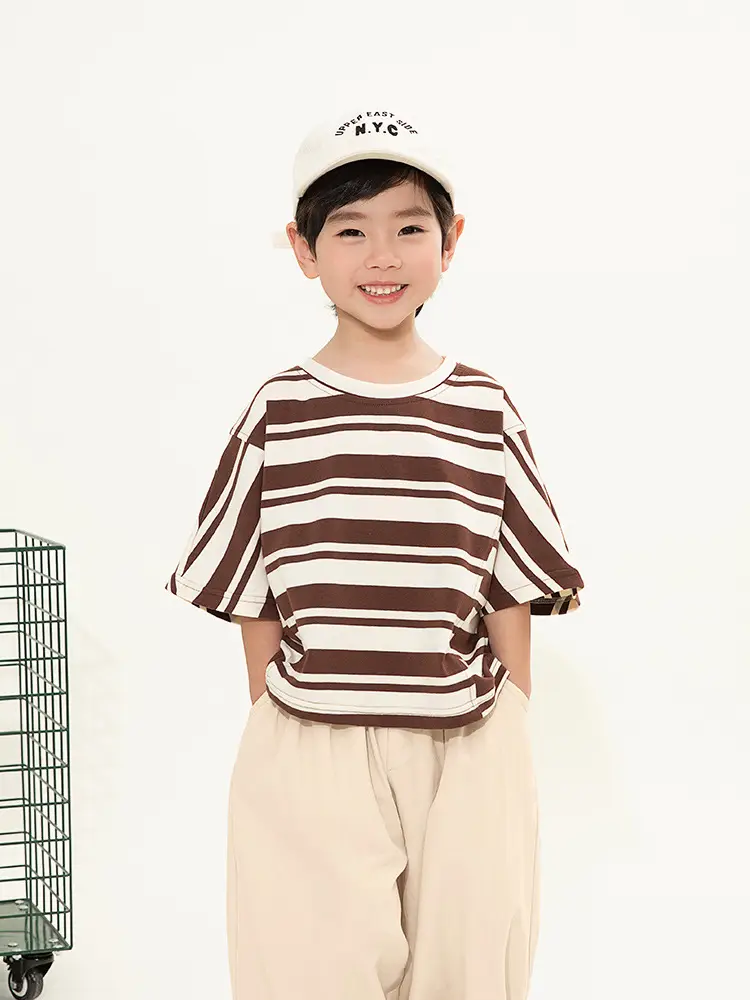 Kids Striped T-Shirt Short Sleeve Boys Summer Wear